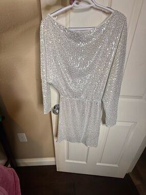 SHEIN Silver Sequin dress-